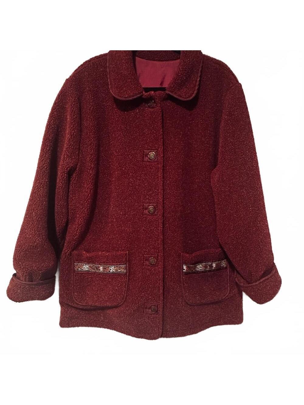 Vintage Women's Burgundy Wool Coat